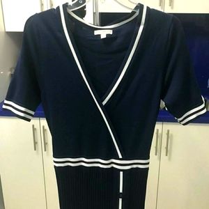 Eva Mendes Desgined Navy Blue Maxi Dress